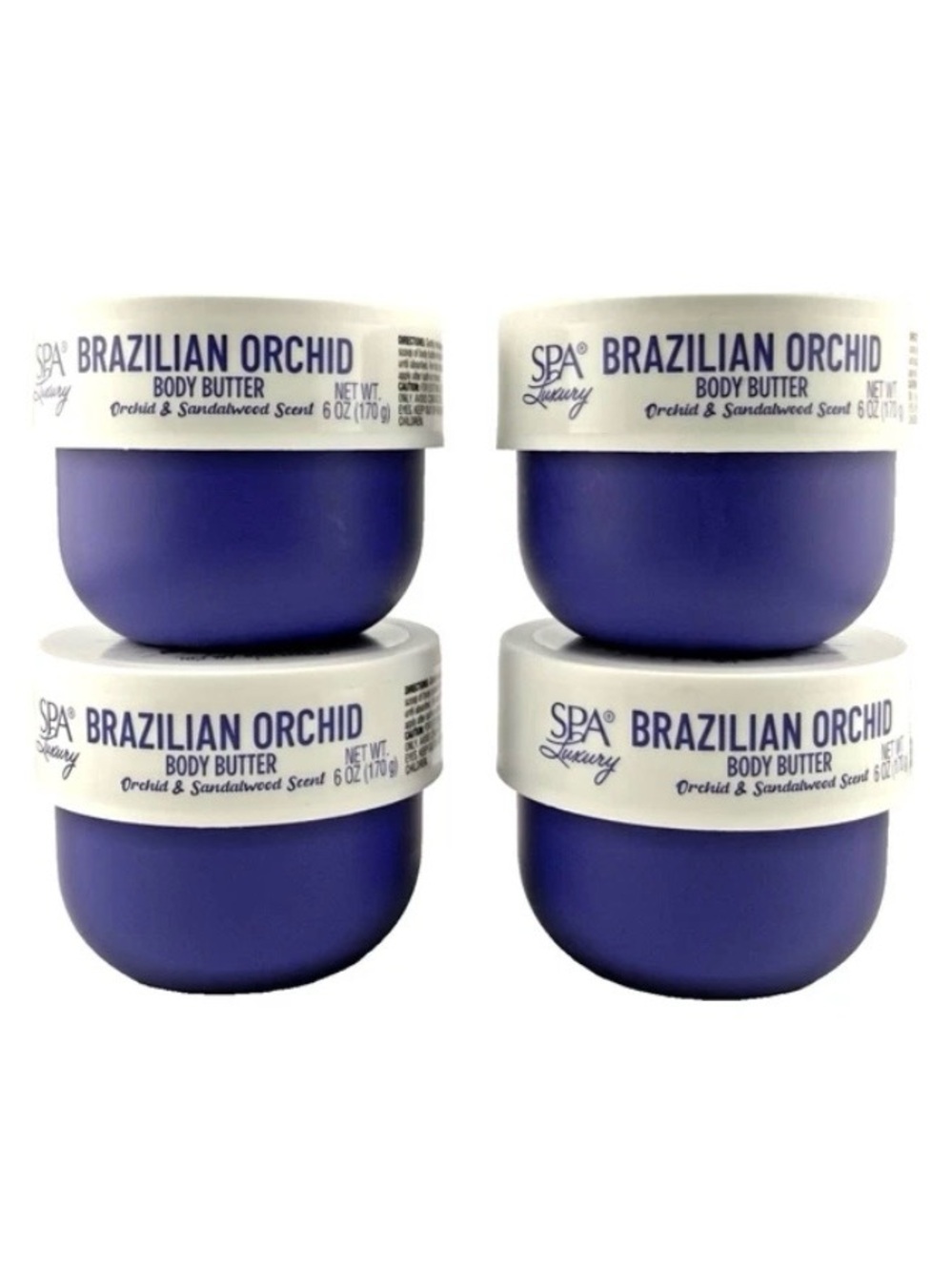 Spa Luxury Brazilian Orchid Body Butter, Orchid & Sandalwood - 6 oz - 4 Pk NEW